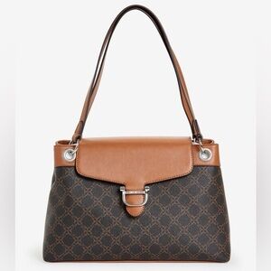 NWT Nine West Leisha Top Handle Satchel Bag in Brown Multi
